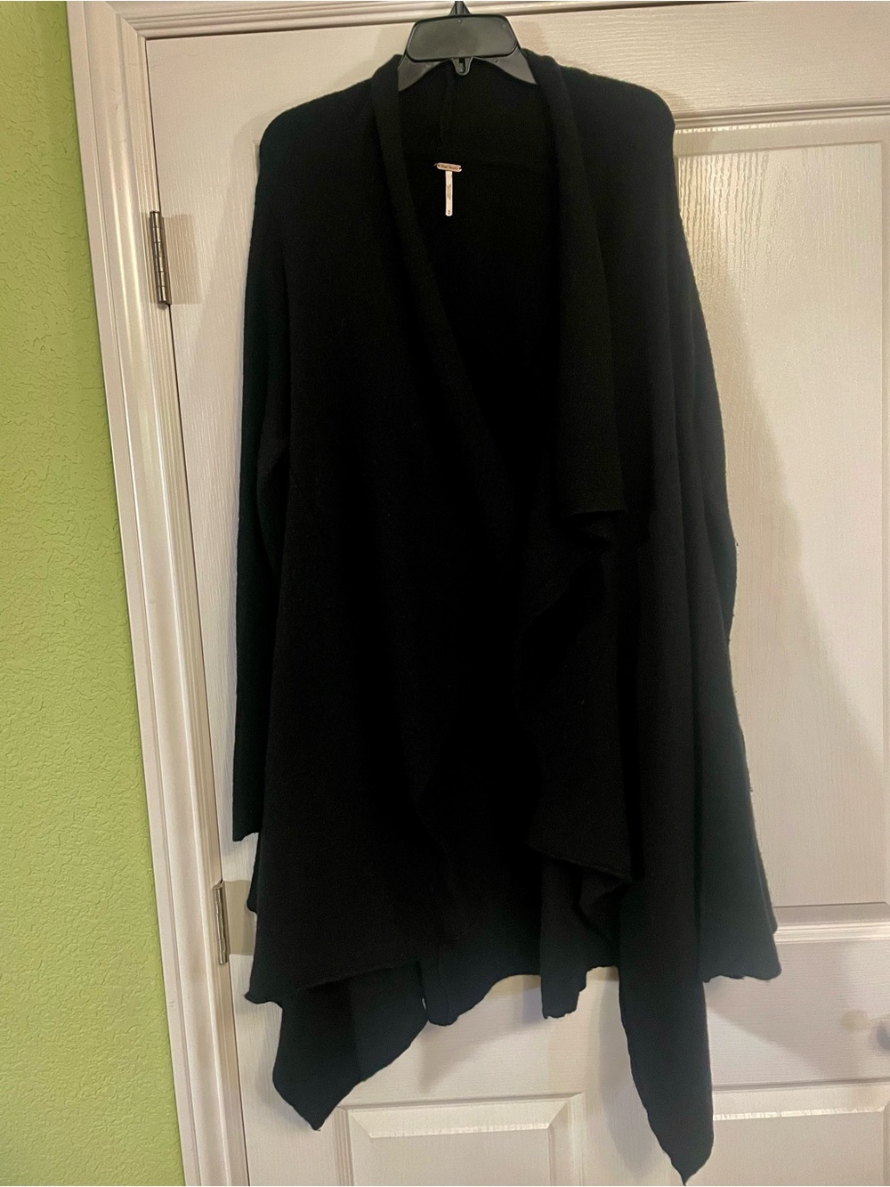 Free People Black Wrap Front Sweater M